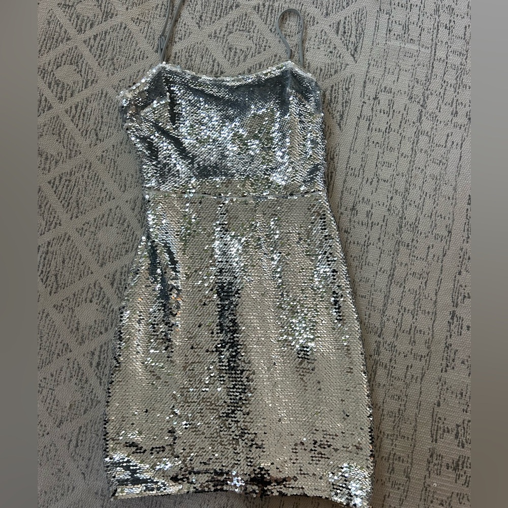 Urban Outfitters Jenny silver sequin dress